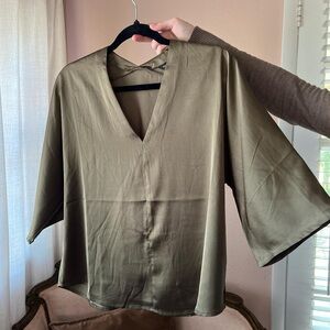 Olive V-Neck Banana Republic Women's Top